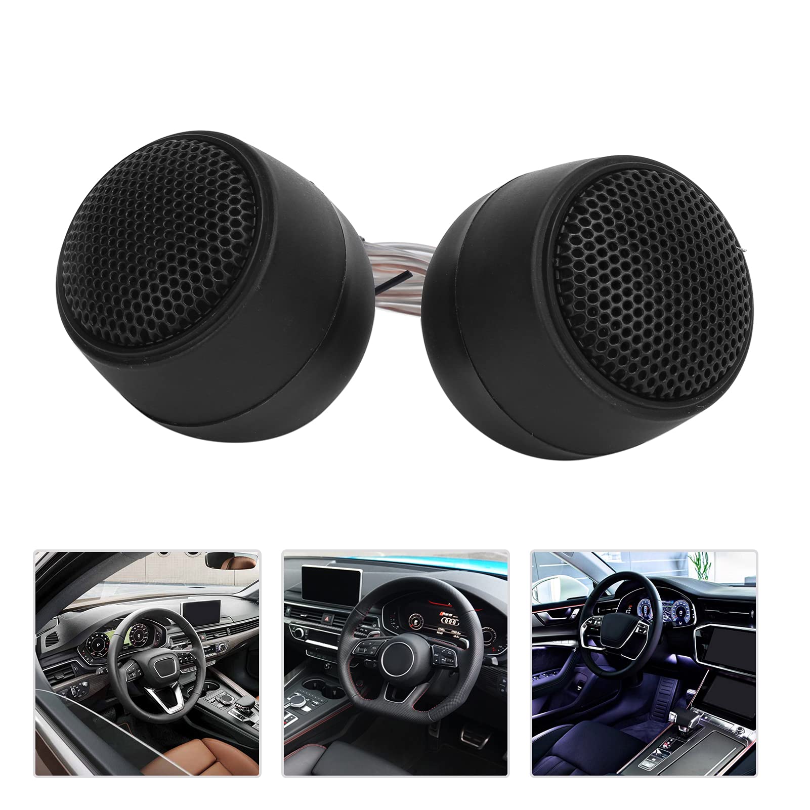 Aramox 1 Pair Universal Car Dome Tweeter Speaker,98dB High Efficiency Clear Sound Audio Loudspeaker 10W