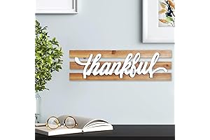 Rustic Thankful Sign for Home, 16" Give Thanks Wall Decor