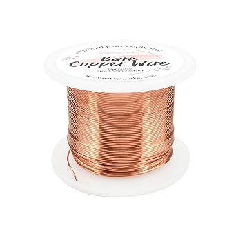 Hobbyworker 22 Gauge Bare Copper Wire 193FT/0.6mm Beading Craft Wire for Jewelry Making