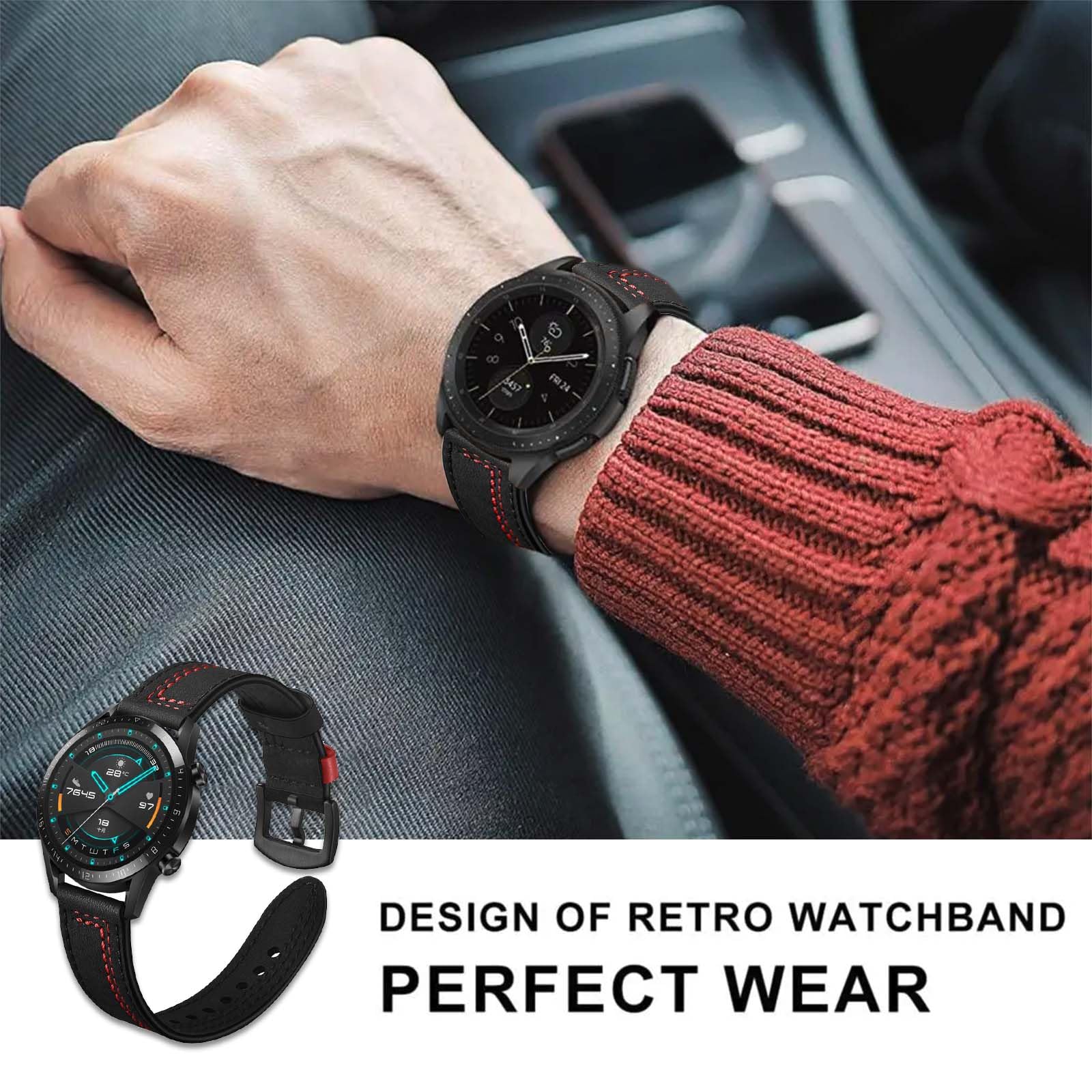 Echtleder Armband Für Garmin Approach S12/S42/S40 – Schlankes Ersatzarmband Mit Edelstahlverschluss