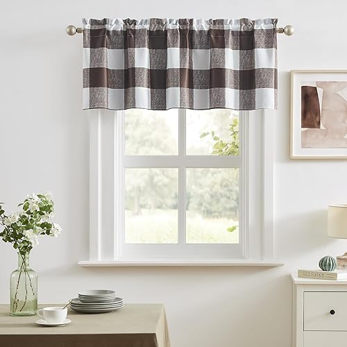 Vista 33 de Melodieux Cortinas opacas a cuadros de búfalo de 63 pulgadas de largo para dormitorio, sala de estar, cortinas con ojales para oscurecer