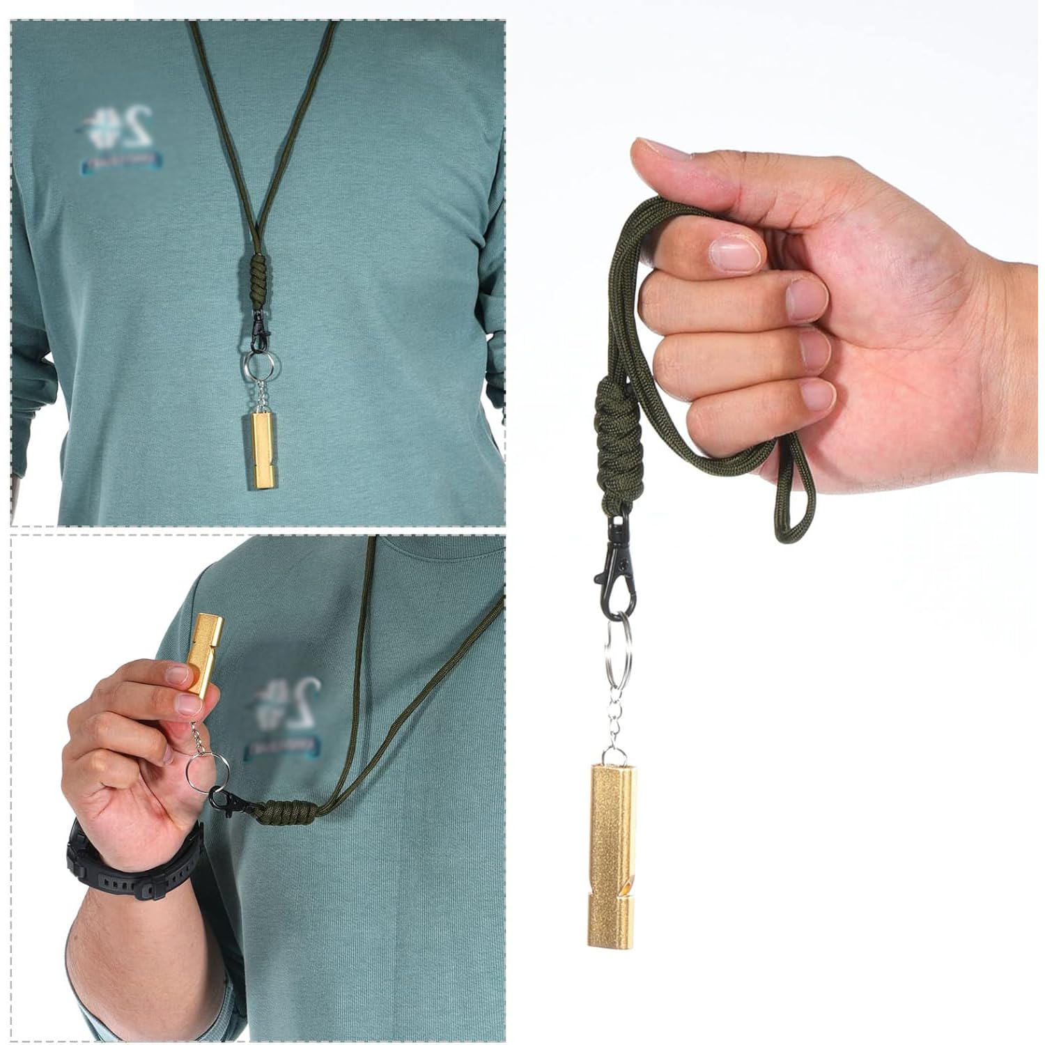 4 silbatos de emergencia de metal con llavero, silbato de señal plana, silbato de señal de emergencia para árbitro de emergencia al aire libre, silbatos de señal de supervivencia para acampar