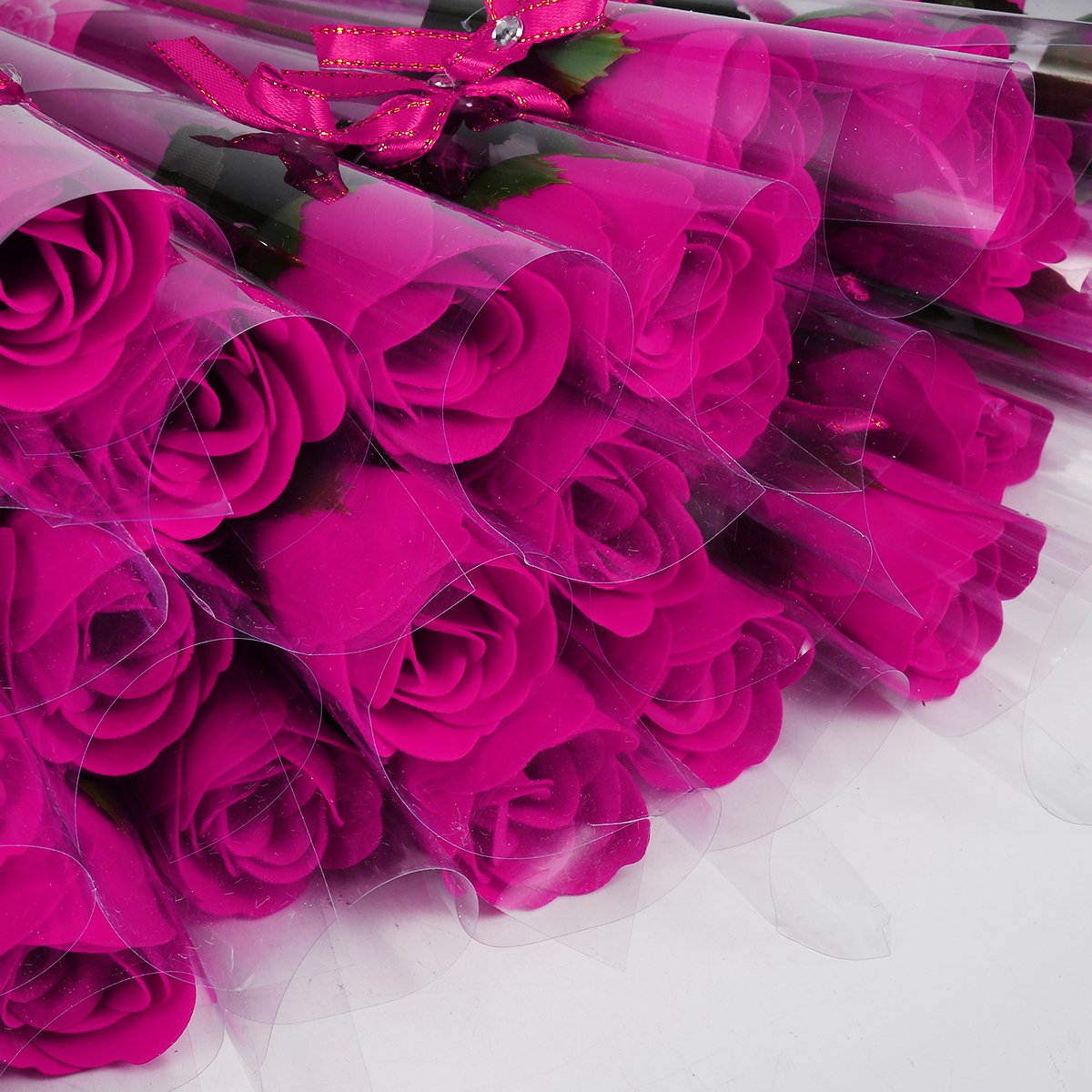 38 Stück Rosen aus Seife Gastgeschenk Pink Fuchsia Rose Blütenblatt Bad Körper Seife Hochzeit Party Geschenk Deko für Valentinstag Muttertag Jahrestag