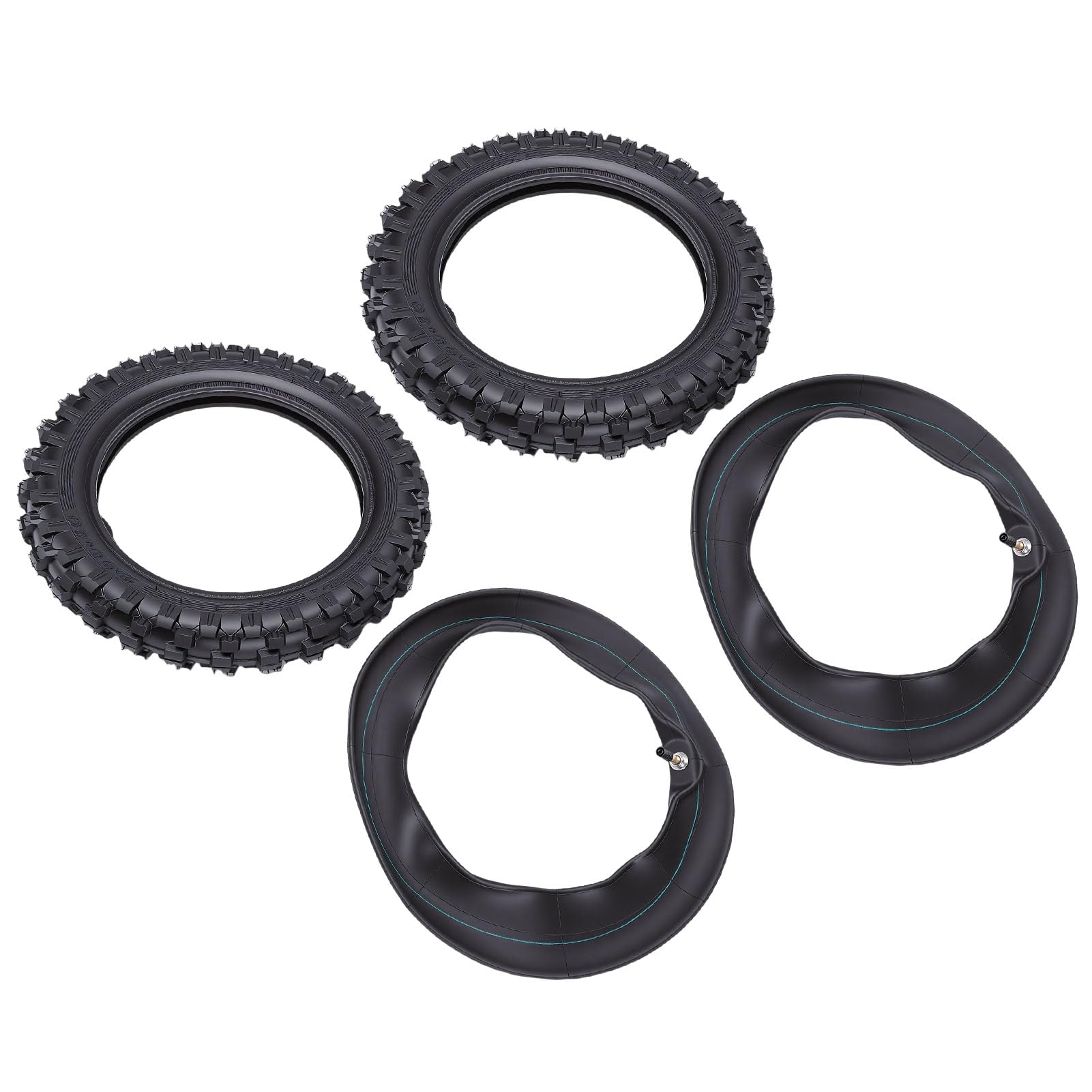 Akozon Juego de Neumáticos y Tubos Interiores 25-10 Pulgadas Todoterreno para Moto de Cross DRZ70 JR50