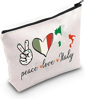 Italy Gift Italy Travel Toiletry Bag For Tourist Italian Gift Italy Trip Gift Peace Love Italy Cosmetic Bag For Italy Lovers (PEACE ITALY)