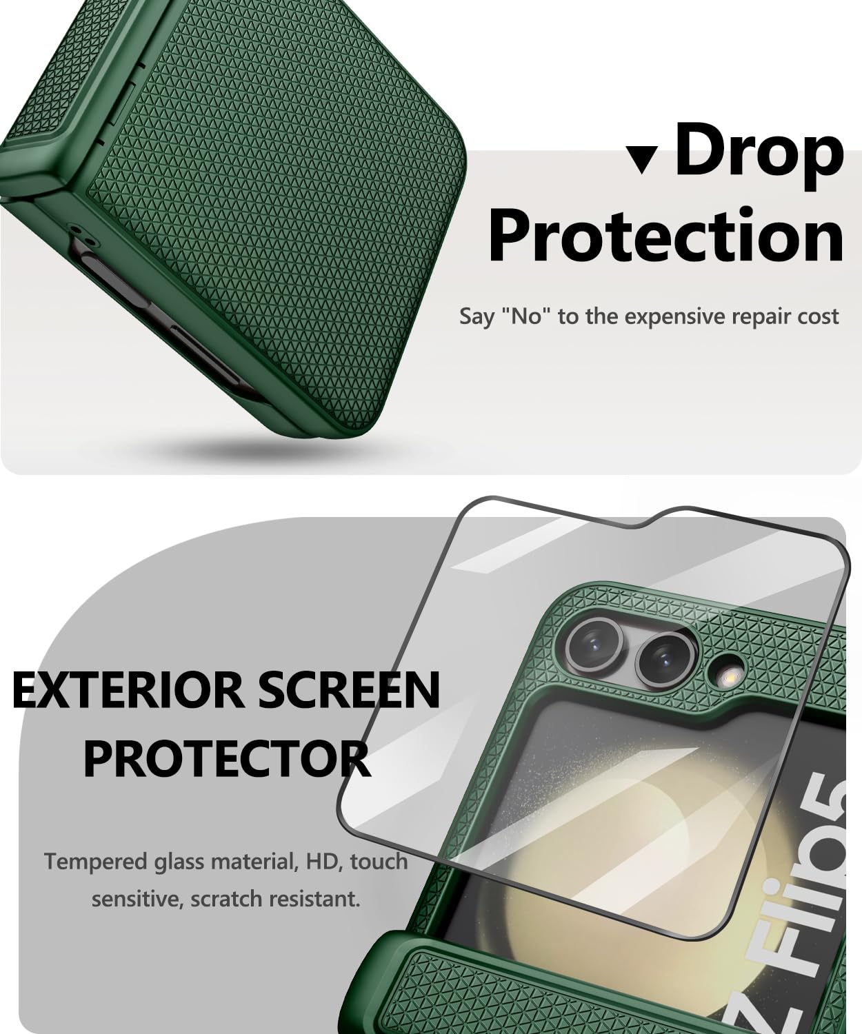 Amazon.co.jp: Vihibii Samsung Galaxy Z Flip 5用ケース ヒンジ保護