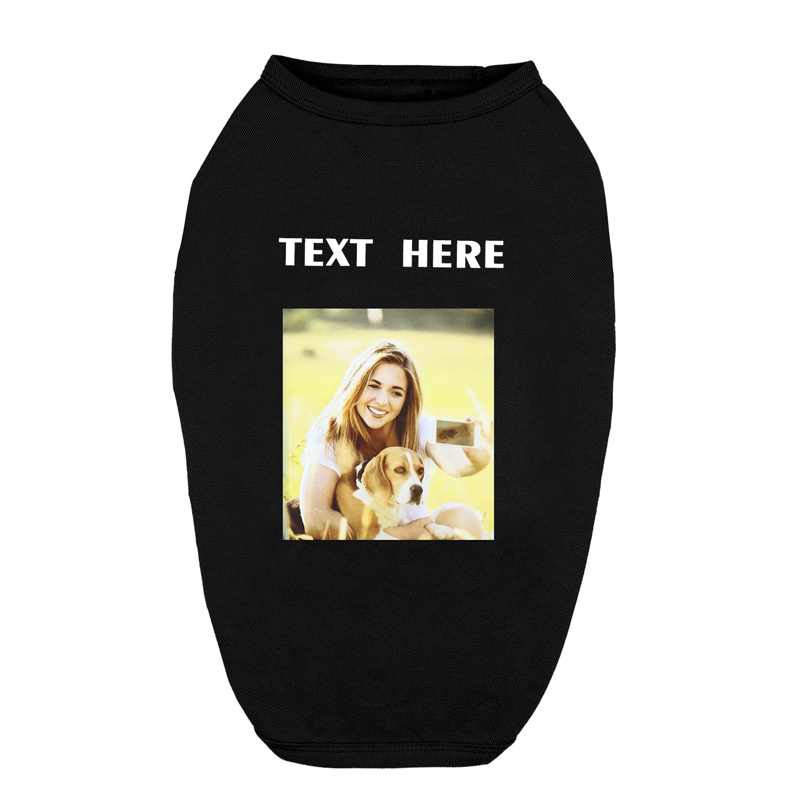 Camiseta personalizada para perro, diseño de ropa con foto y nombre para perros grandes, cachorros y gatos (negro)
