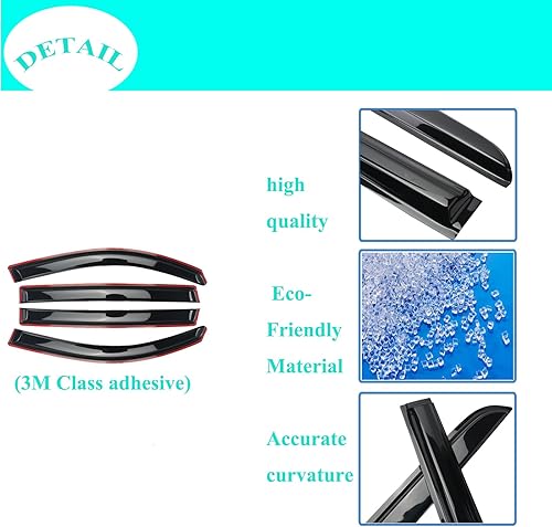 Miniatura 3 de Deflectores de visera de ventana de montaje exterior negro ahumado compatibles con Dodge Charger 2011-2021