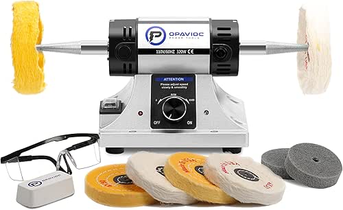 Jewelry Polisher - Adjustable Variable Speed Bench Grinder Polishing &