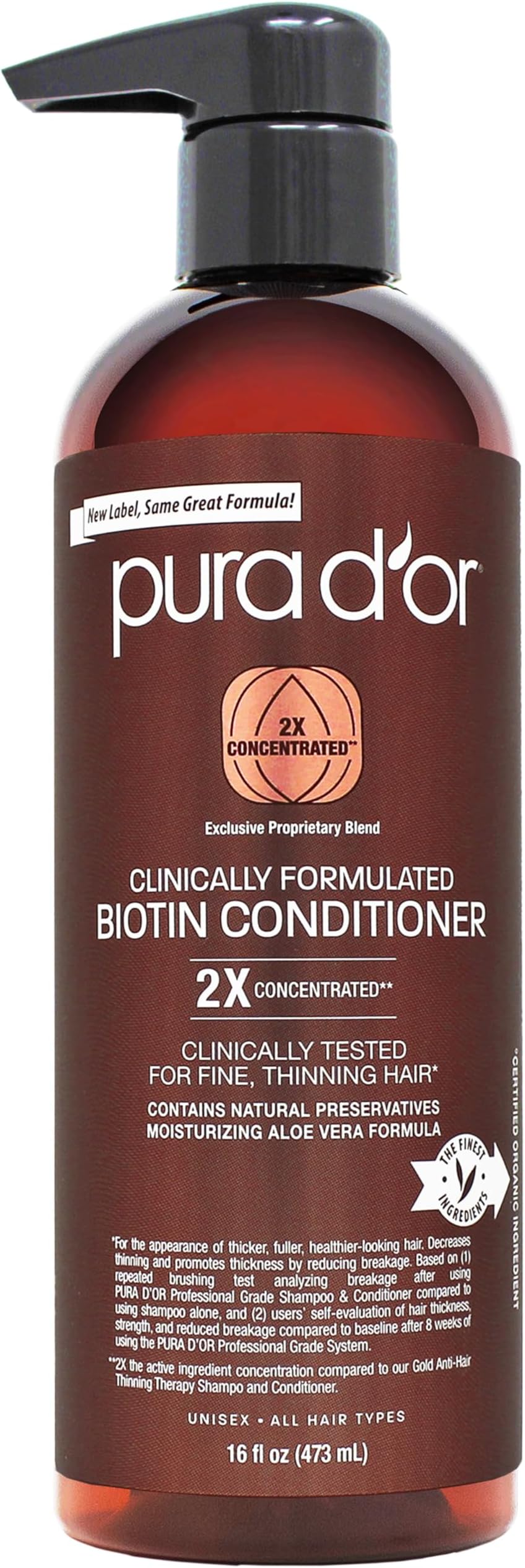 Professional Grade Conditioner Ultra Moisturizing 2X Concentrated Actives for Maximum Results, Clinically Tested, Made with Argan Oil, Men & Women, 16 Fl Oz (Packaging may vary)