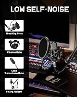 Vista 5 de ALABS Micrófono de condensador XLR, kit profesional de micrófono cardioide de grabación con diafragma de 25 mm para streaming, podcasting, canto