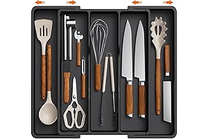 Lifewit Kitchen Drawer Organizer Bins: Expandable, Adjustable Cutlery Storage