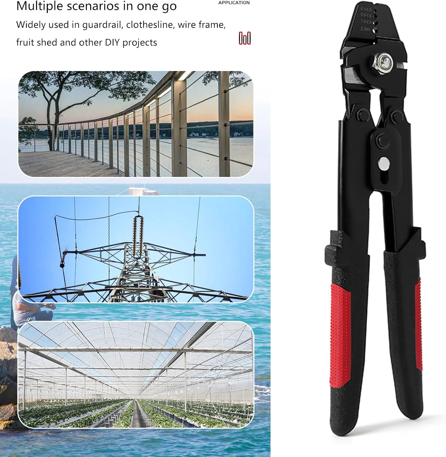 Fishing Crimping Tool Fishing Wire Line Crimping Rigging Kits Fishing Pliers Wire Rope Leader Crimp With 180Pcs Sleeves