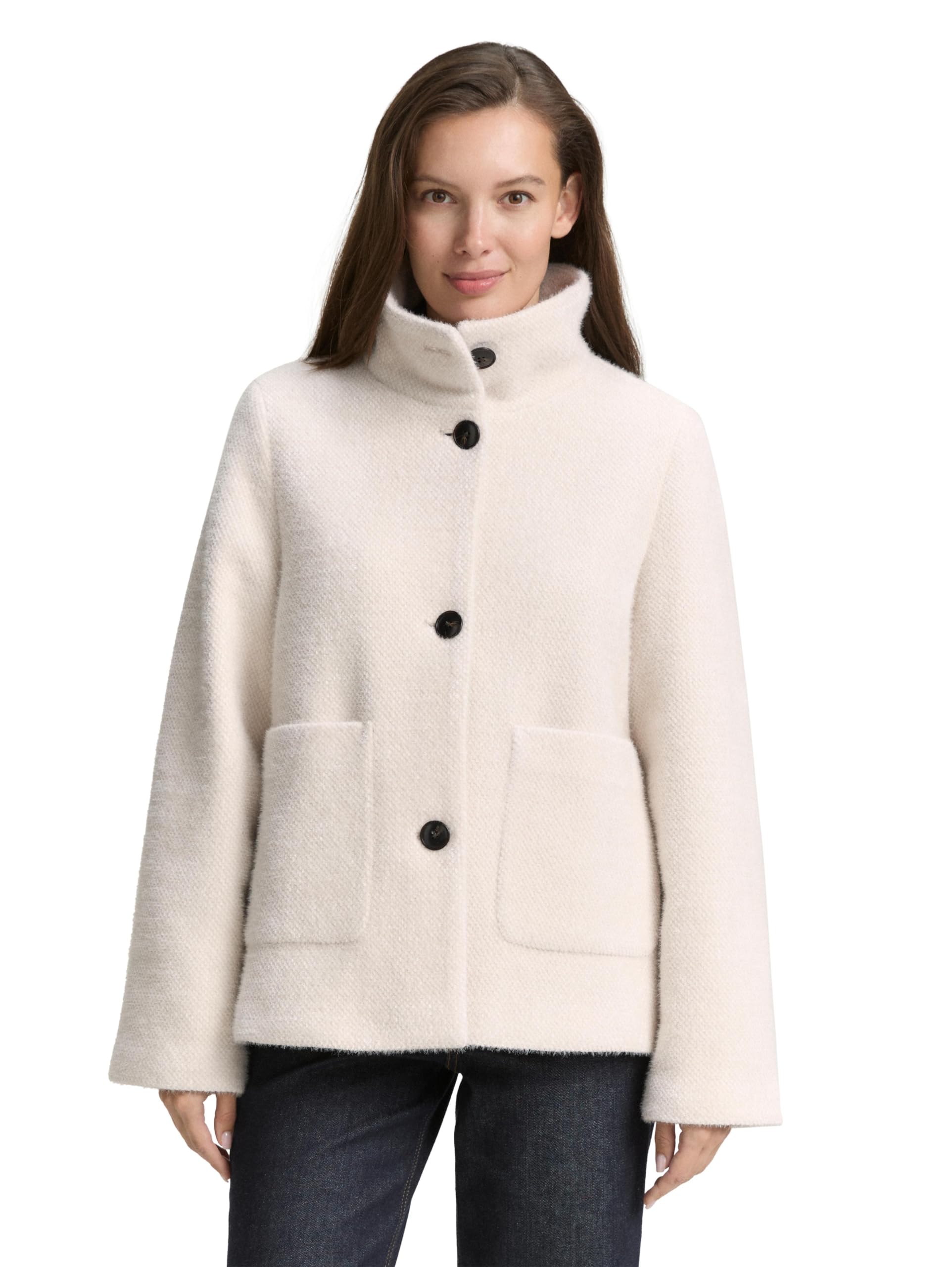 TOM TAILOR Women's Jacket, 38248 - Structure Beige Melange, XXL
