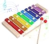 Colorful Xylophone, Hand Knock Wooden Musical Instrument Arousing Music Talent, Kid's Musical Melody 8 Keys Musical Instrument with 8 Timbres, Xylophone for Kids 3 4 5 6 Ages above