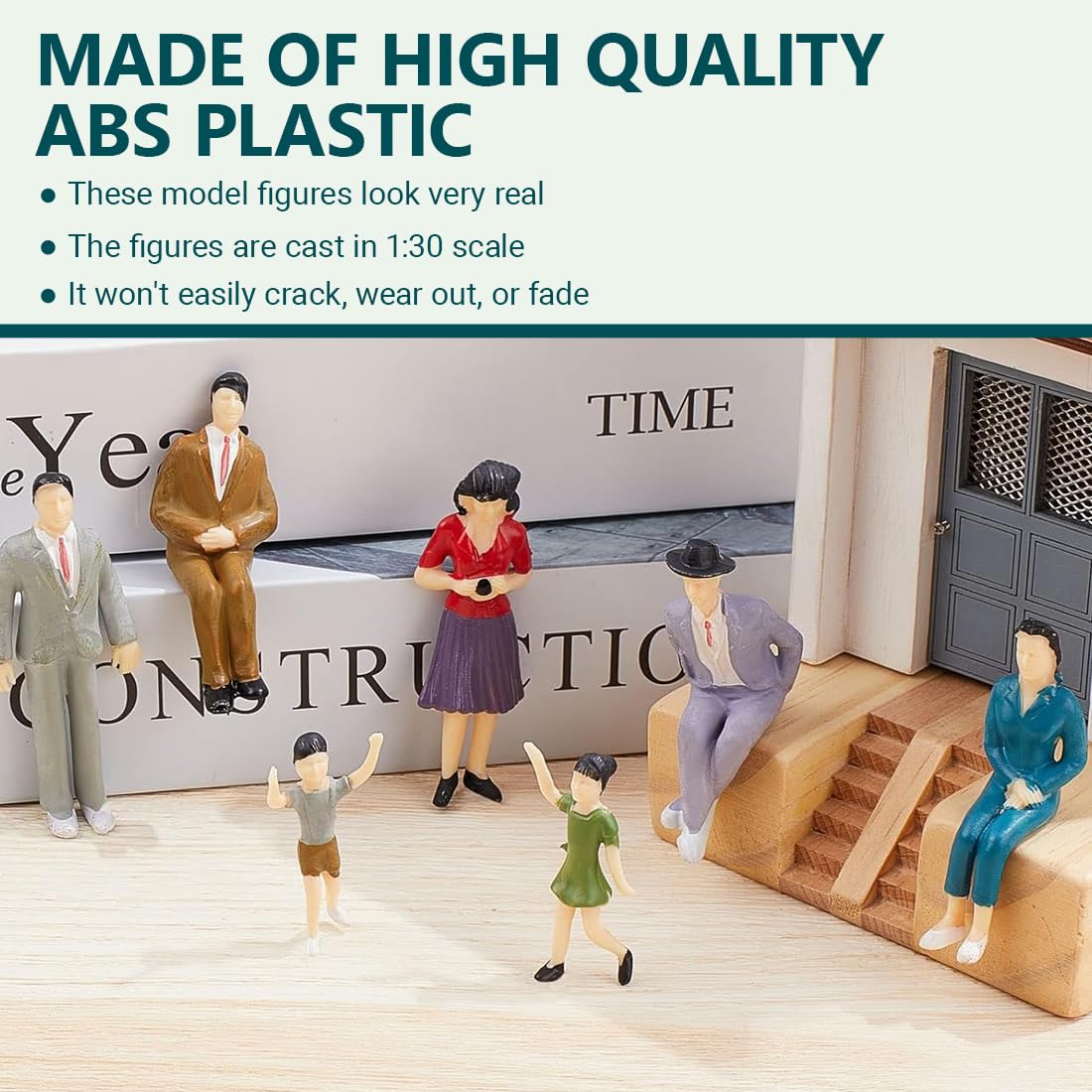 Lot De 40 Figurines Miniatures 1:75 – 25 Mm, Poses Variées, Couleurs Vives, Pour Train Miniature, Diorama, Maison De Poupée