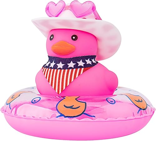 Miniatura 11 de wonuu Decoración de pato de goma para automóvil, accesorios de decoración de tablero de instrumentos de pato vaquero occidental con mini anillo