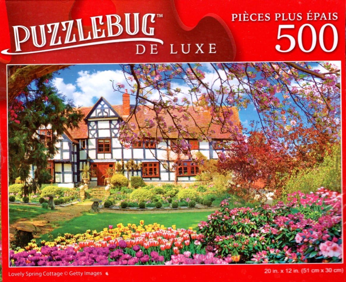 Lovely Spring Cottage 500 Pieces Deluxe Jigsaw Puzzle for