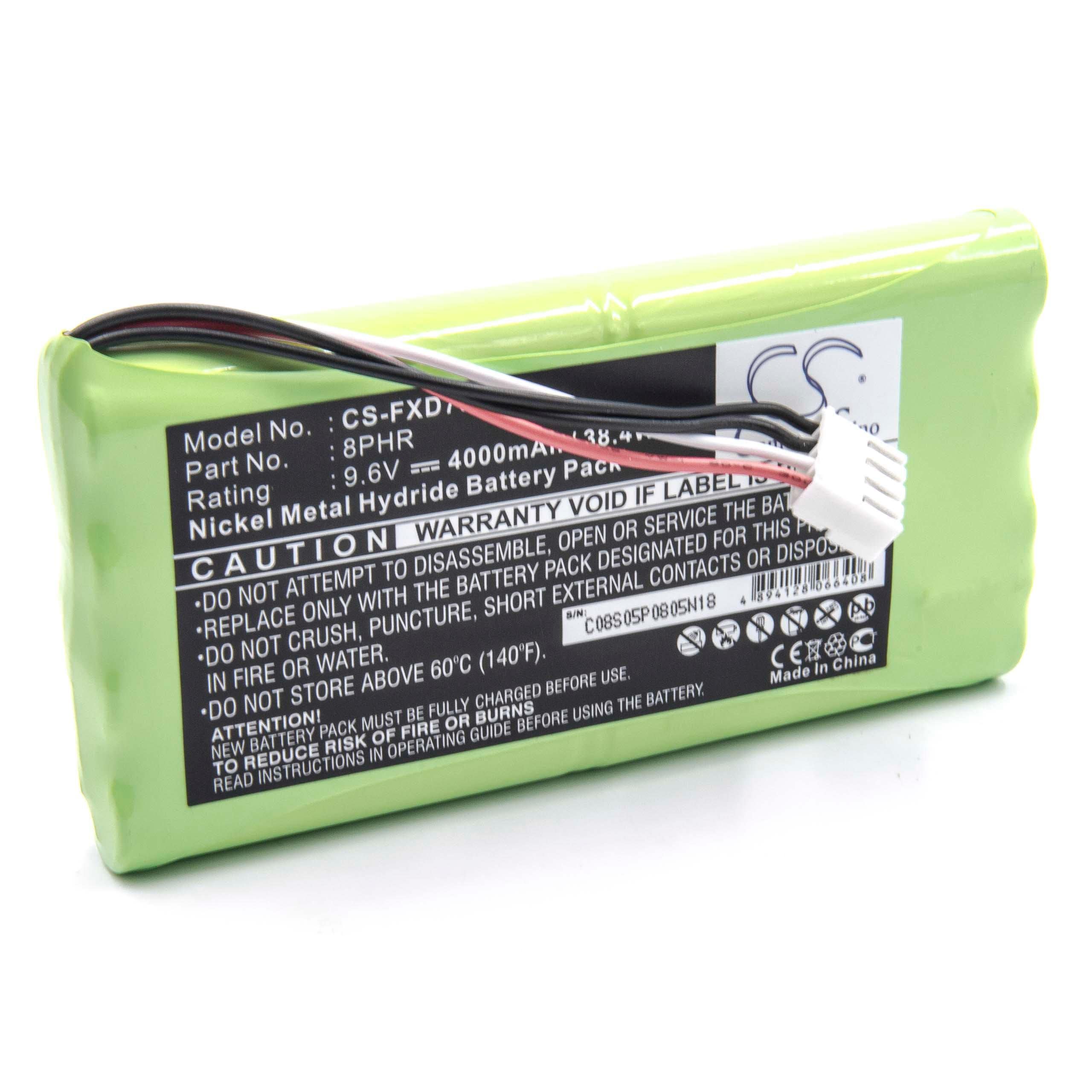 vhbw 1x Batterie Compatible avec Fukuda CardiMax FCP-7101, FX-7302, FX-7202 Appareil médical (4000mAh, 9,6V, NiMH) - Remplacement pour 8PHR