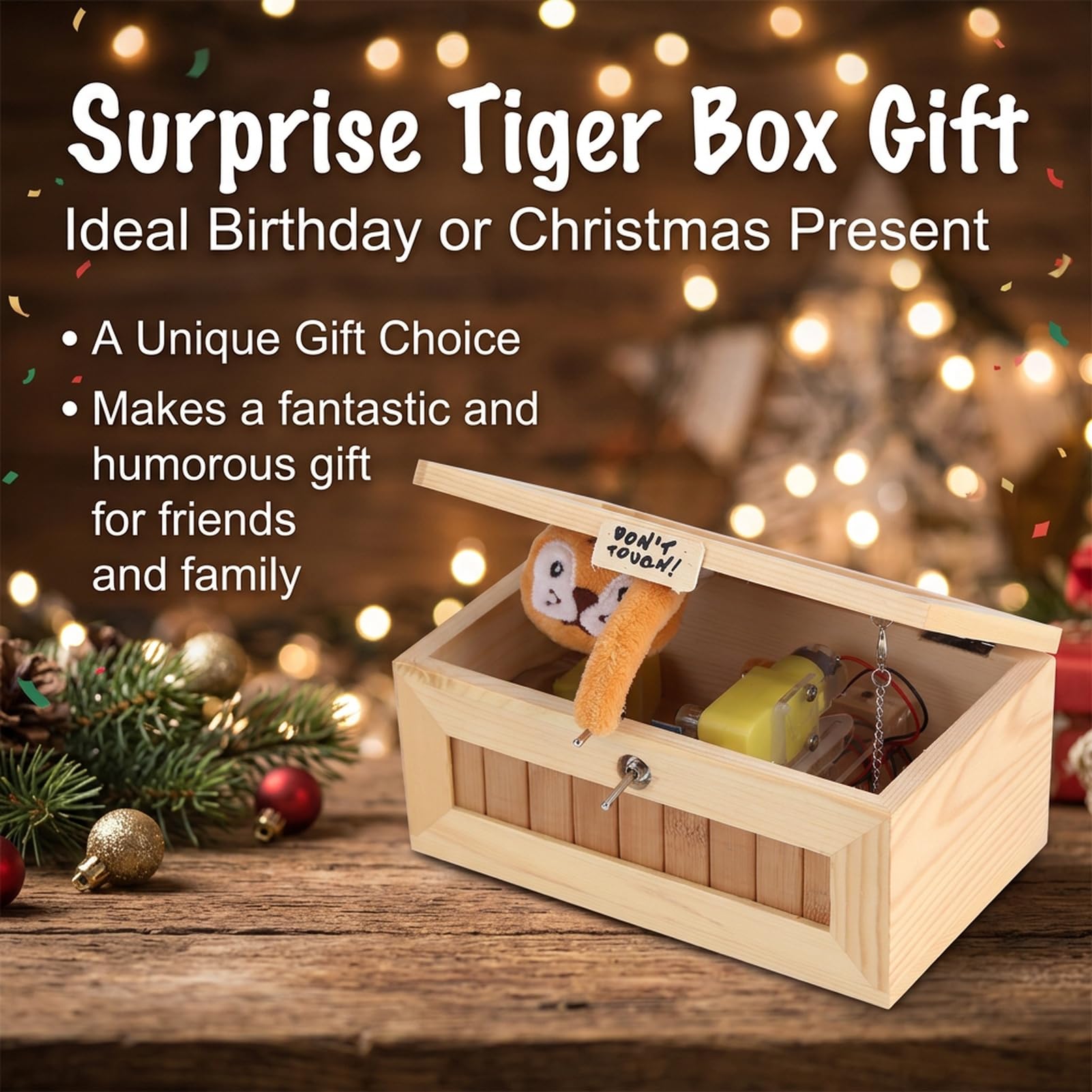 nutzloses Box Spielzeug - Lustige Holz -USB -Elektronikbox Interactive Stress Relief Toy Leckerbissen für Haus- und Büroschreibtisch Dekoration