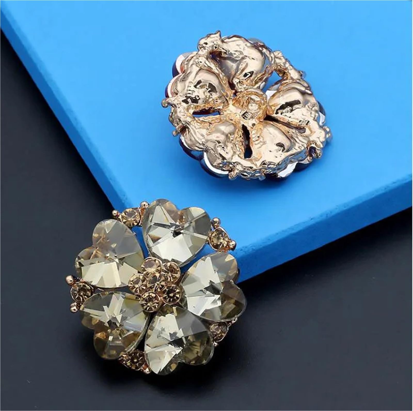 Strass à coudre, Faux boutons de perles en strass multicolores 30mm for manteau à col jupe(Purple)