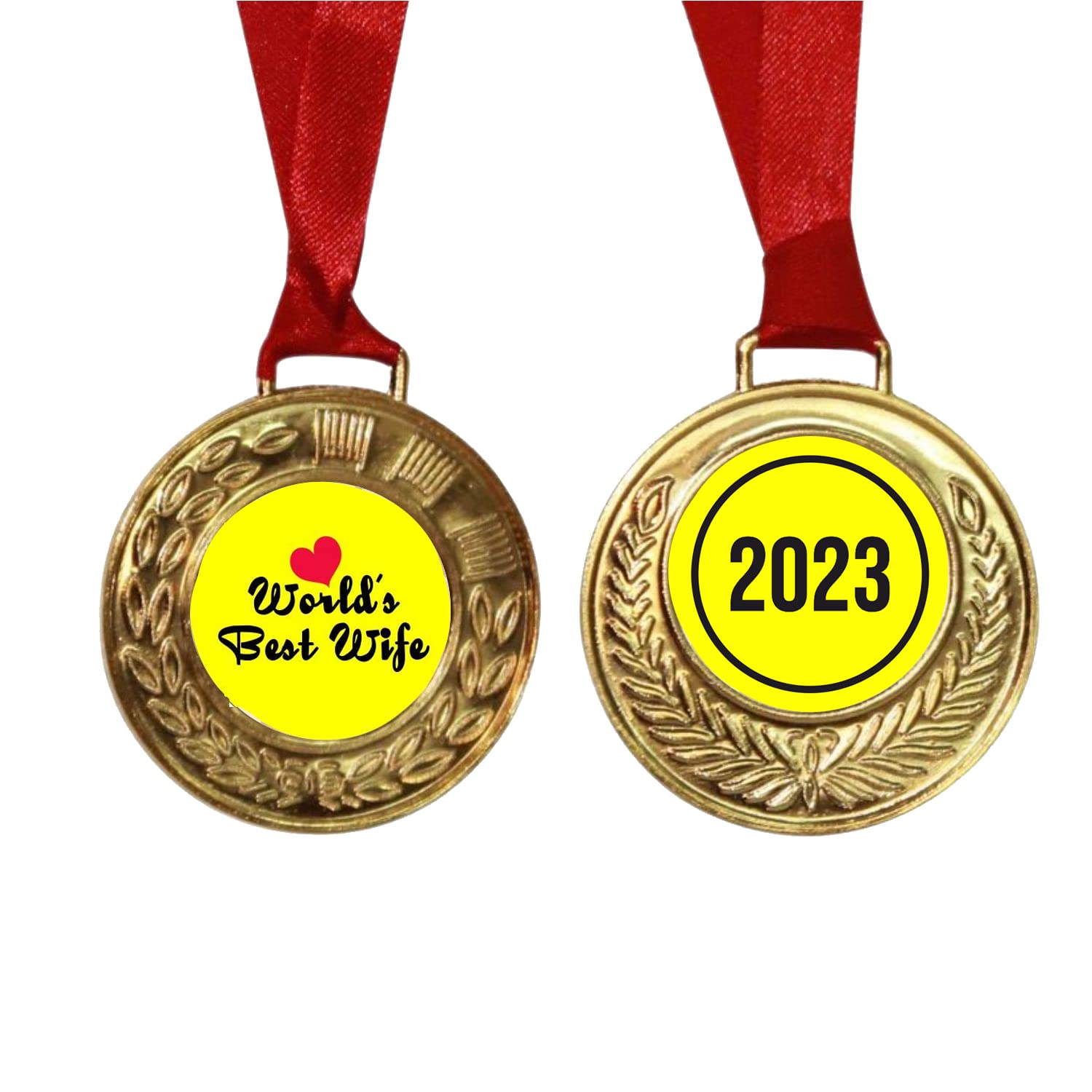TheYaYaCafe Birthday Gifts Gift for Wife 2021 Golden Medal Award - Worlds Best Wife Heart (B08T23HDR3) Amazon Price History, Amazon Price Tracker
