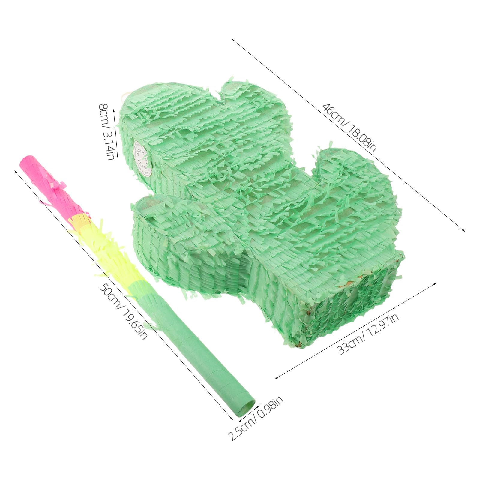 Kisangel Piñata de Cactus de Papel Verde para Celebracion Verano con Juego Interactivo y Fácil de Colgar Adecuado para Fiesta Hawaiana y Cumpleaños Infantil