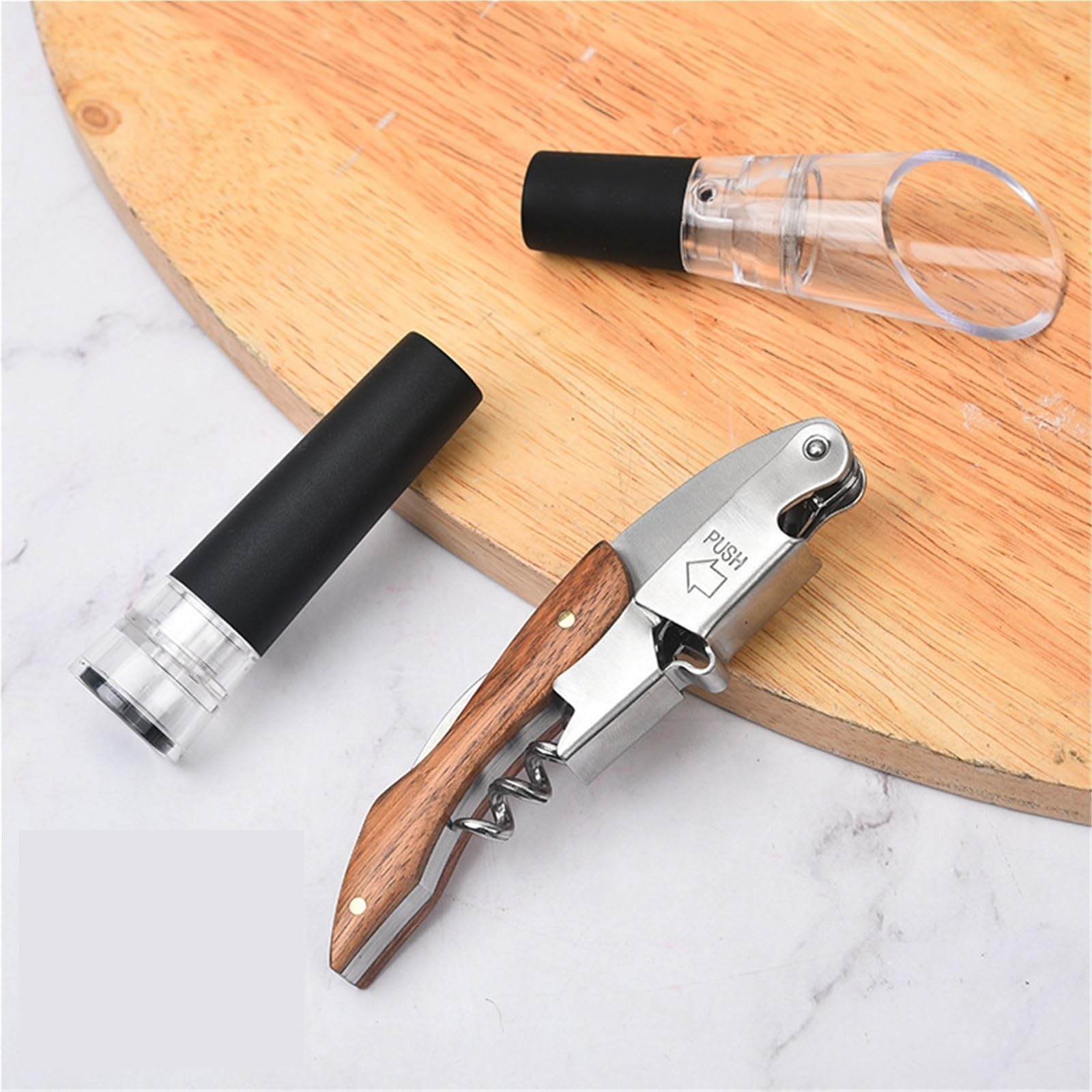 Sacacorchos Abridor De Botellas Vino Acero Inoxidable, Juego Herramientas Multifuncional For Bares Y Hogares Herramienta Cocina