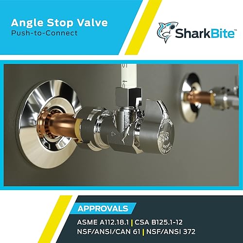 Miniatura 5 de SharkBite 23037-0000LF conectores rectos de suministro con sujeción y tope, de 0.5 pulgadas x 0.37 pulgadas, 23036-0000LF