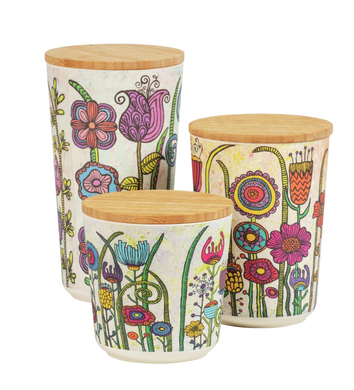 WENKO Barattoli [coperchio in bambù] Set di 3 contenitori da cucina – contenitori ermetici – Barattolo per caffè organizzazione cucina