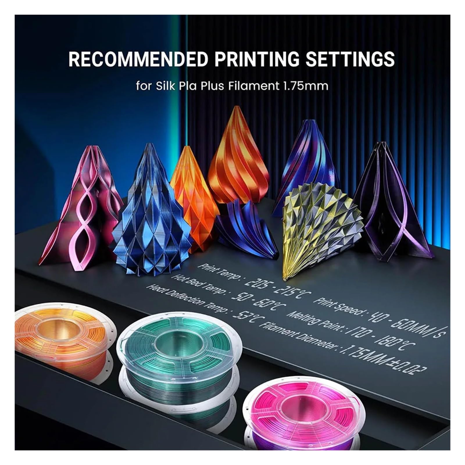 Filament Imprimante 3d 10 rouleaux de filament PLA+ 3D