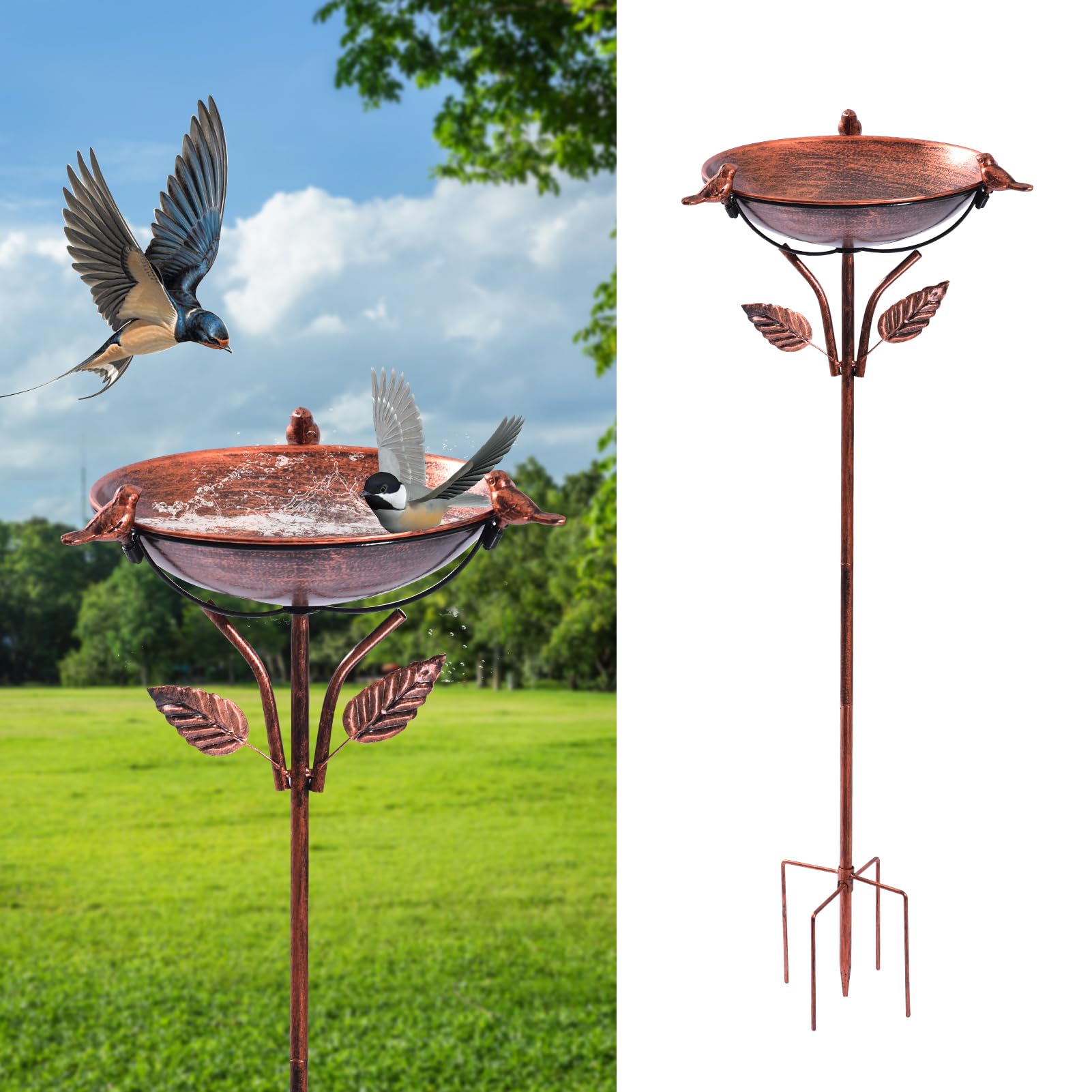 Restorgan Vogelbad für den Garten – Stehende Vogeltränke aus