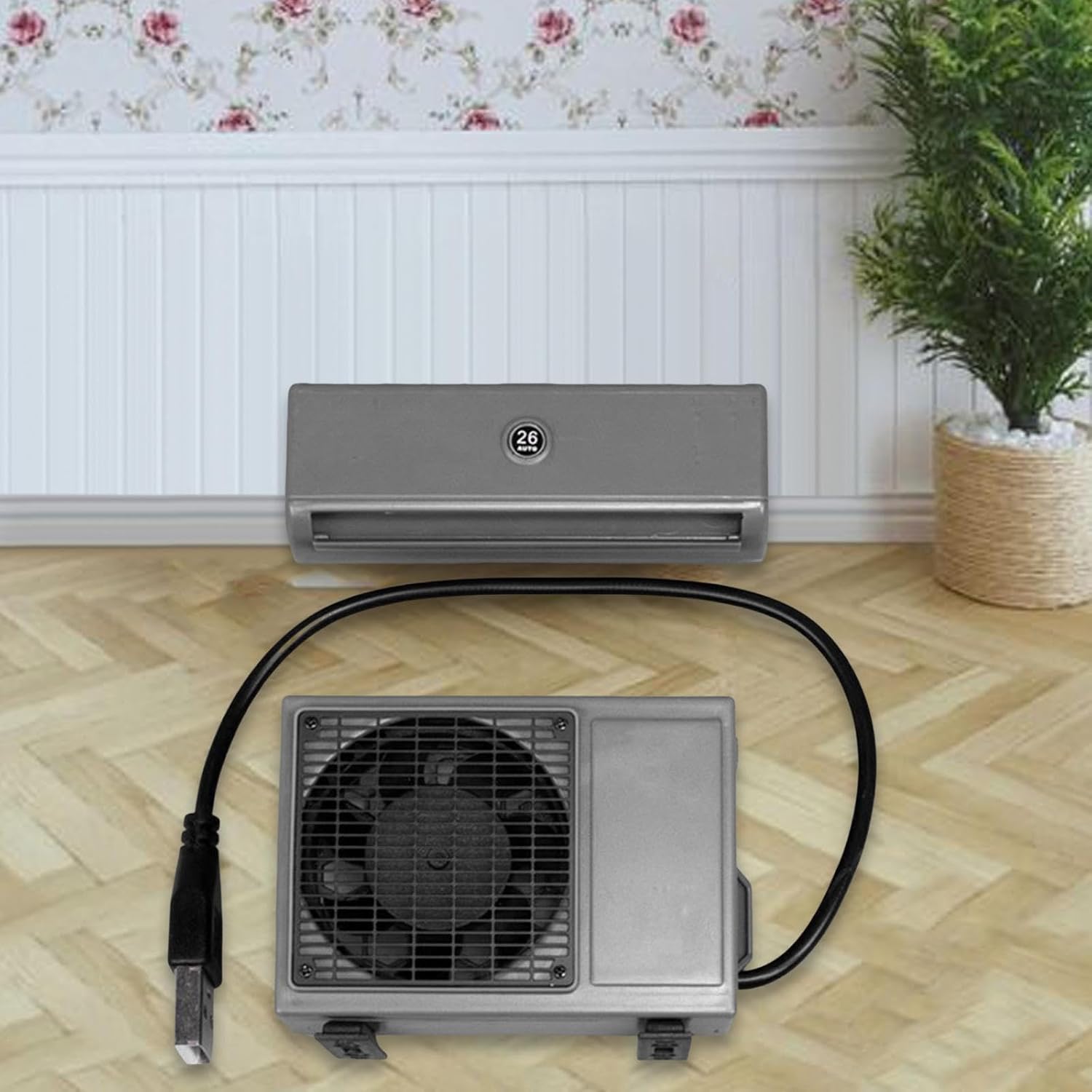 Miniature Air Conditioner Model Set Dollhouse Furniture Model 1/14 Scale Ornament Sturdy Realistic Collectibles Micro Scene, Style A