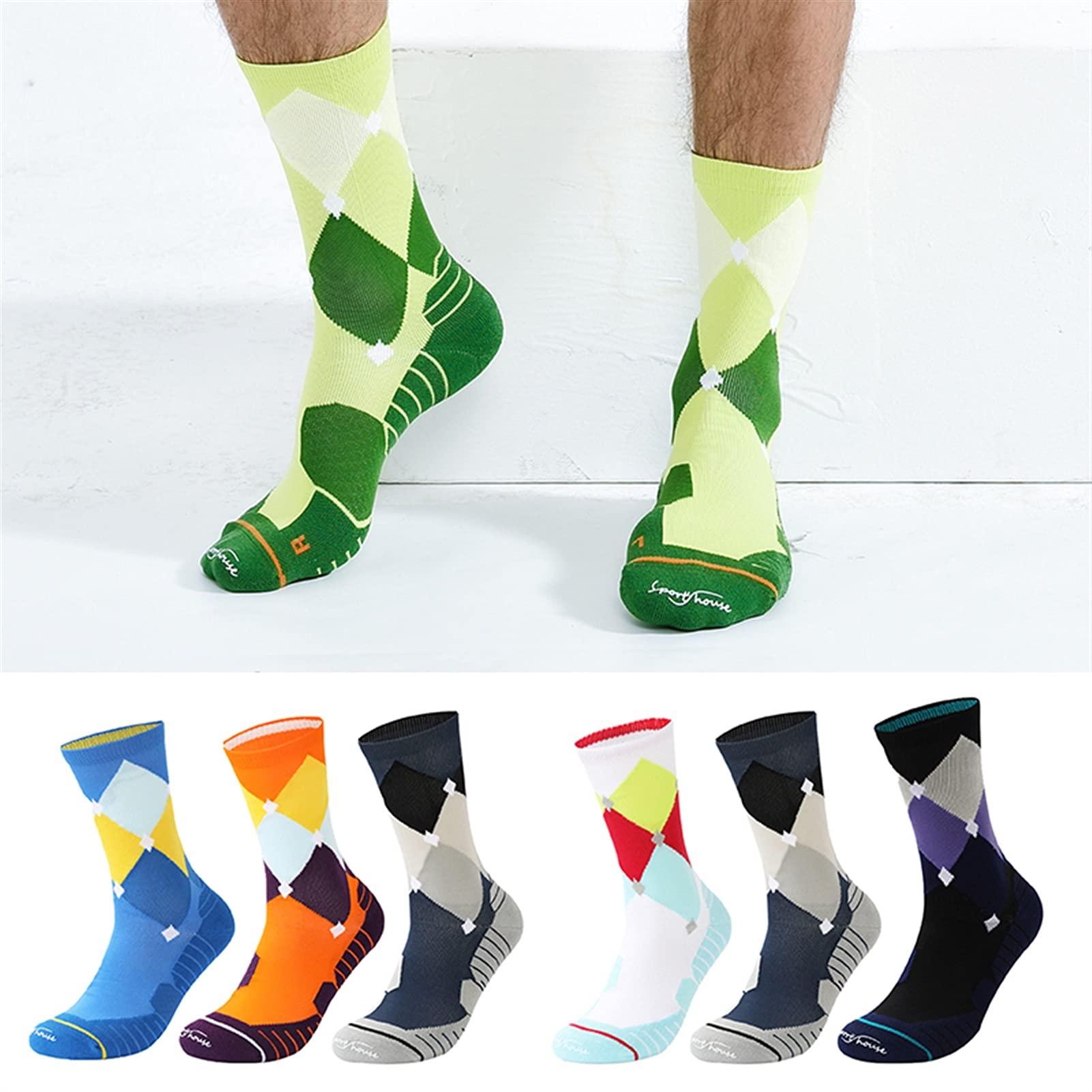 Calzini da Uomo in Esecuzione da Uomo Maratona Esterno Calzini Sportivi Traspiranti in Esecuzione Athletic Casual umidità Calzini for Wicking Calzini da Corsa