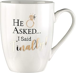 Lillian Rose Asked, I Said Finally Coffee Mug, 4", Cream, CM100 HA