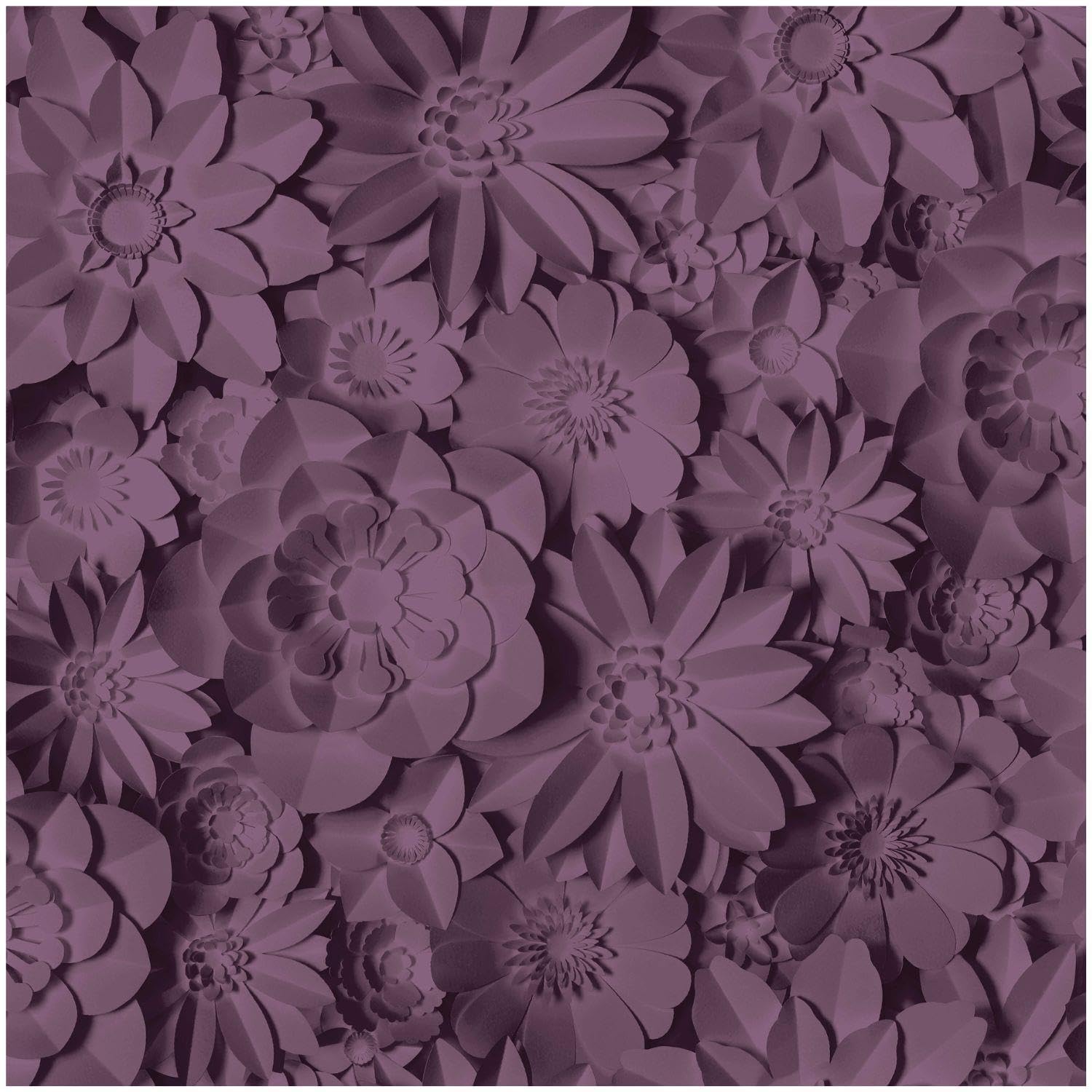 YöL Floral Purple Dimensions Wallpaper - Paste The Paper Washable Peelable - 10.05m x 53cm Roll - Feature Statement Wall - Bedroom Living Room - Contemporary Modern Versatile