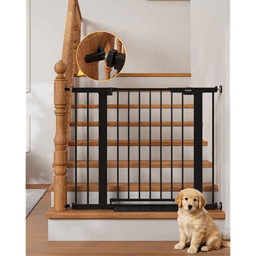 InnoTruth 27-36.6 in Wide Baby Gate for Stairs and Doorways, Black