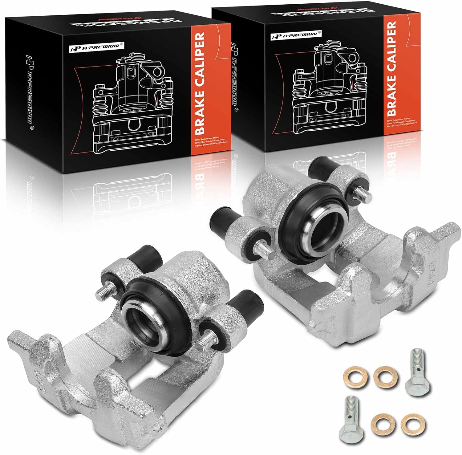 A-Premium Disc Brake Caliper Assembly Without Bracket Compatible with Select Ford, Mazda and Mercury Models - Escape 2005-2008, Tribute 2005-2009, Mariner 2005-2010 - Rear Driver and Passenger