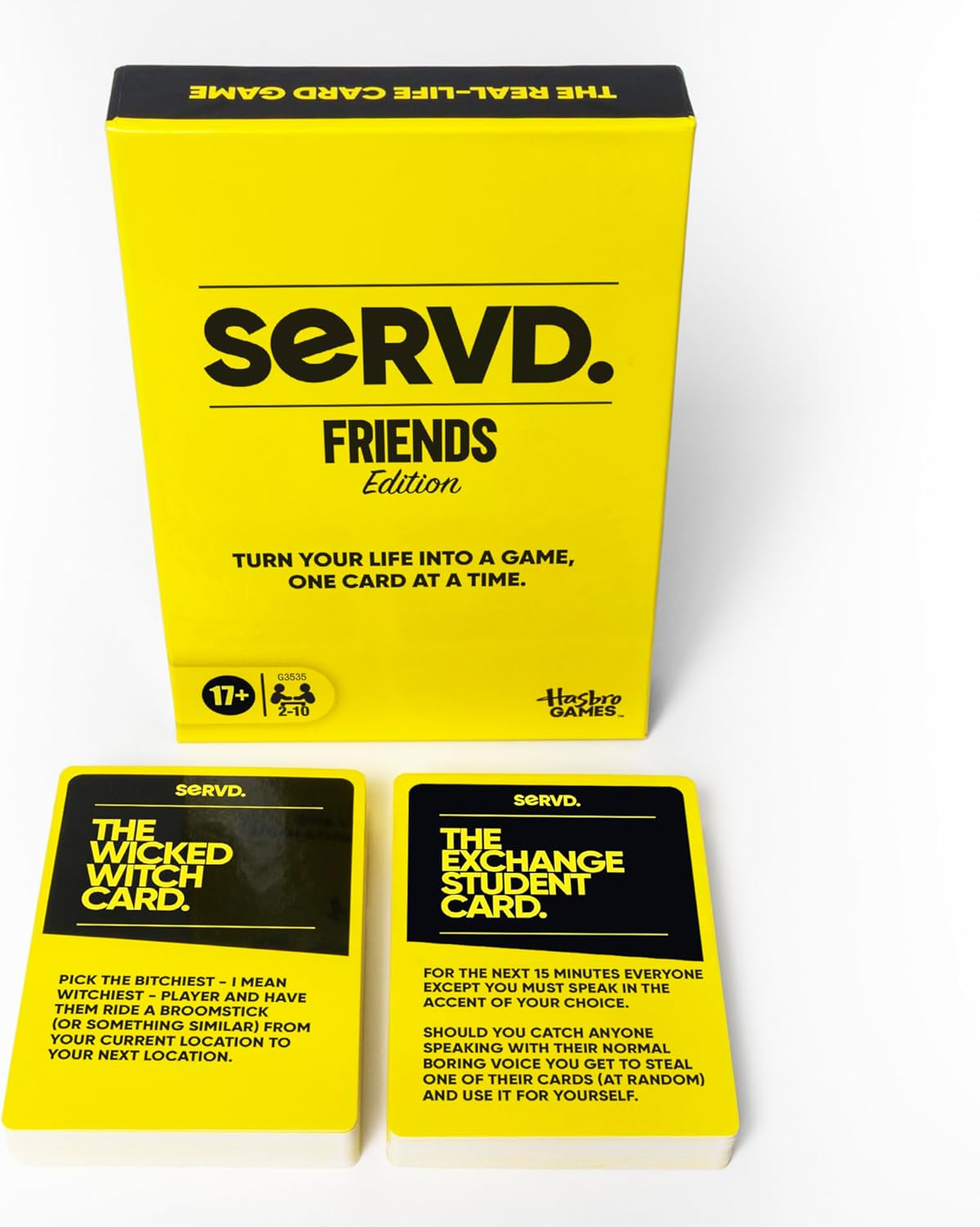 Hasbro SERVD Friends Edition Party Game – Hilarious Real-Life Card Game for Adults – Inject Fun and Strategy into Time with Friends – 2-10 Players – Ages 17+