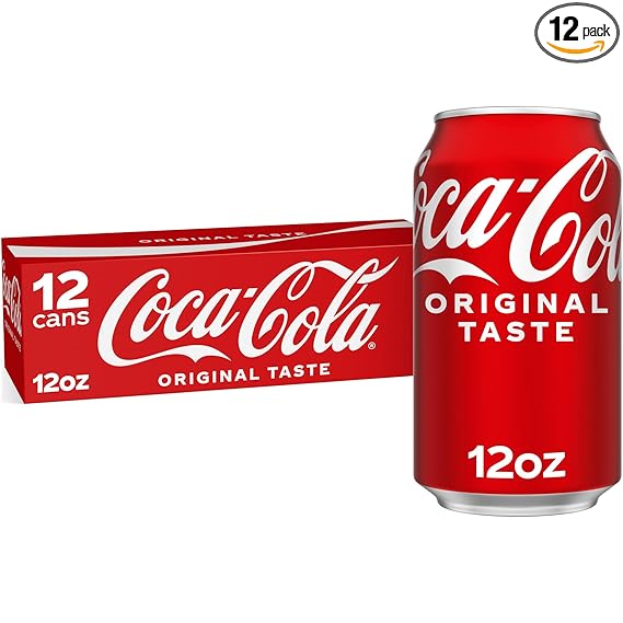 Coca-Cola Fridge Pack Soda Soft Drink, 12 fl oz Cans, 12 Pack - Classic Cola Soda Cans