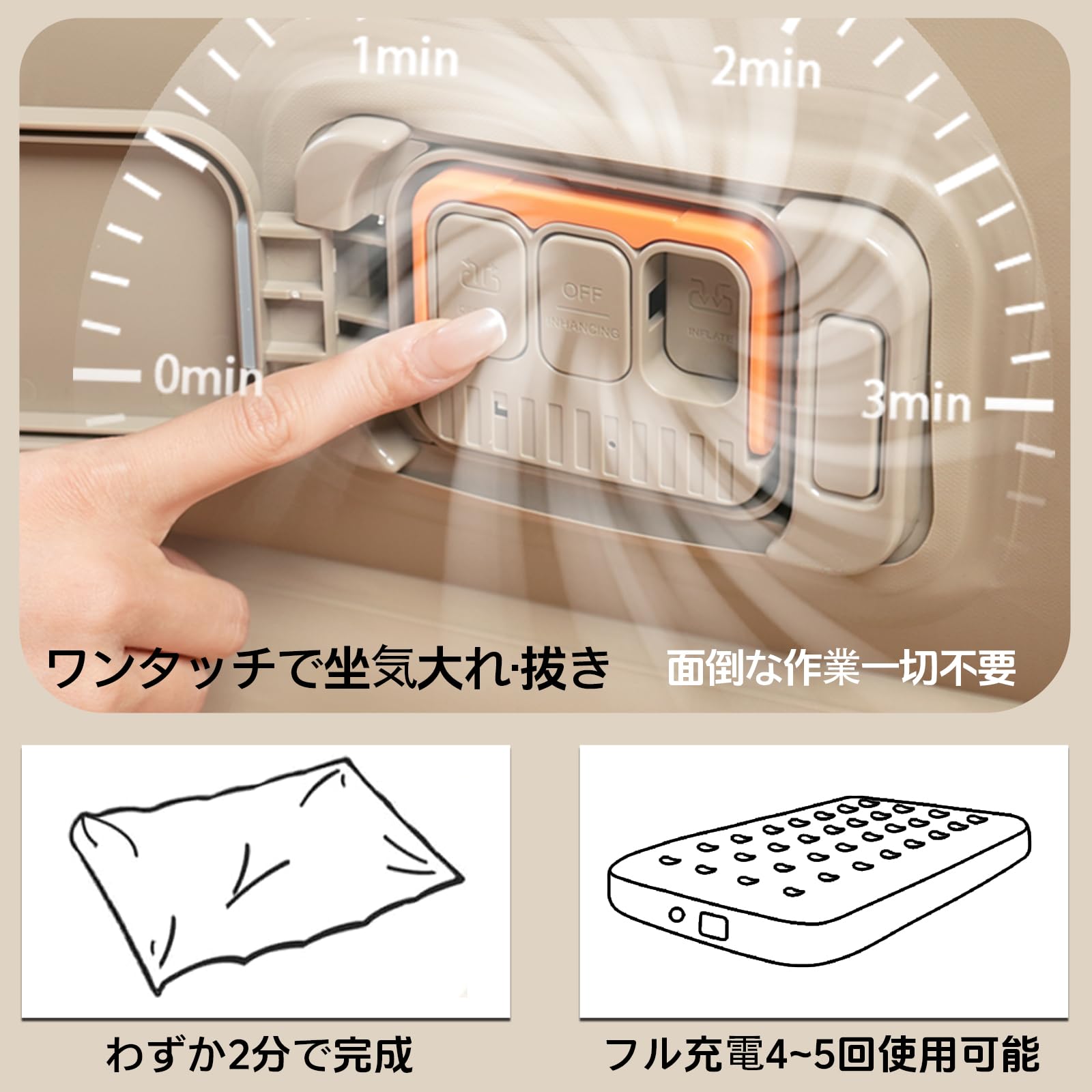 Amazon.co.jp: TripHug エアーベッド 電動 フロッキーエアマットレス