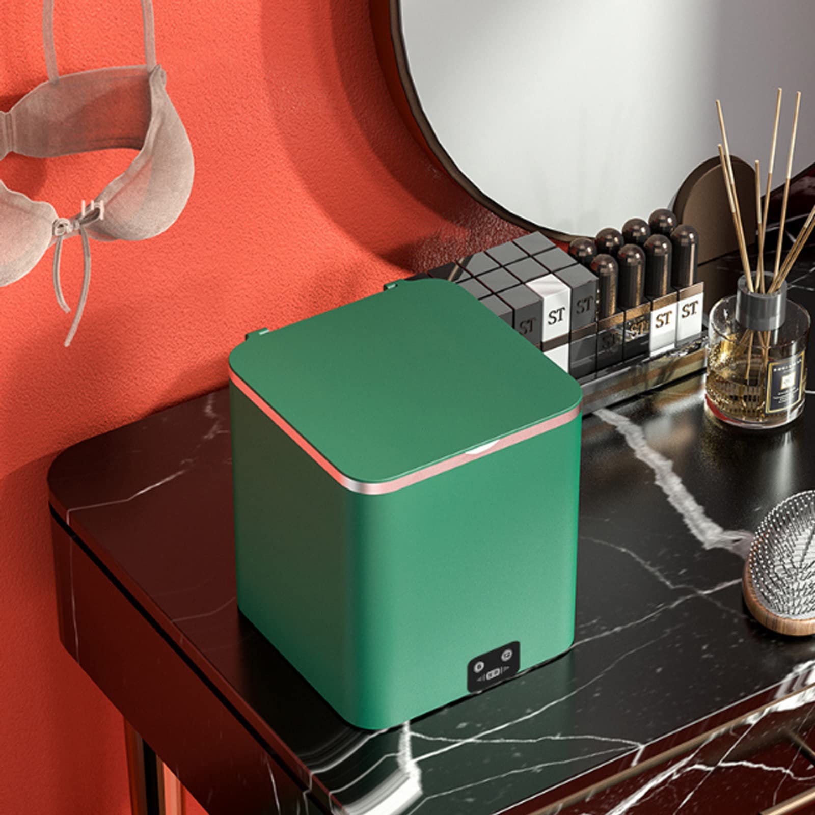 Mini Lave Linge Pas Cher Et Sécheuse 4.5L Nettoyeur à Ultrasons Machine pour VêTements De BéBé,sous-VêTements,Green+Dryer