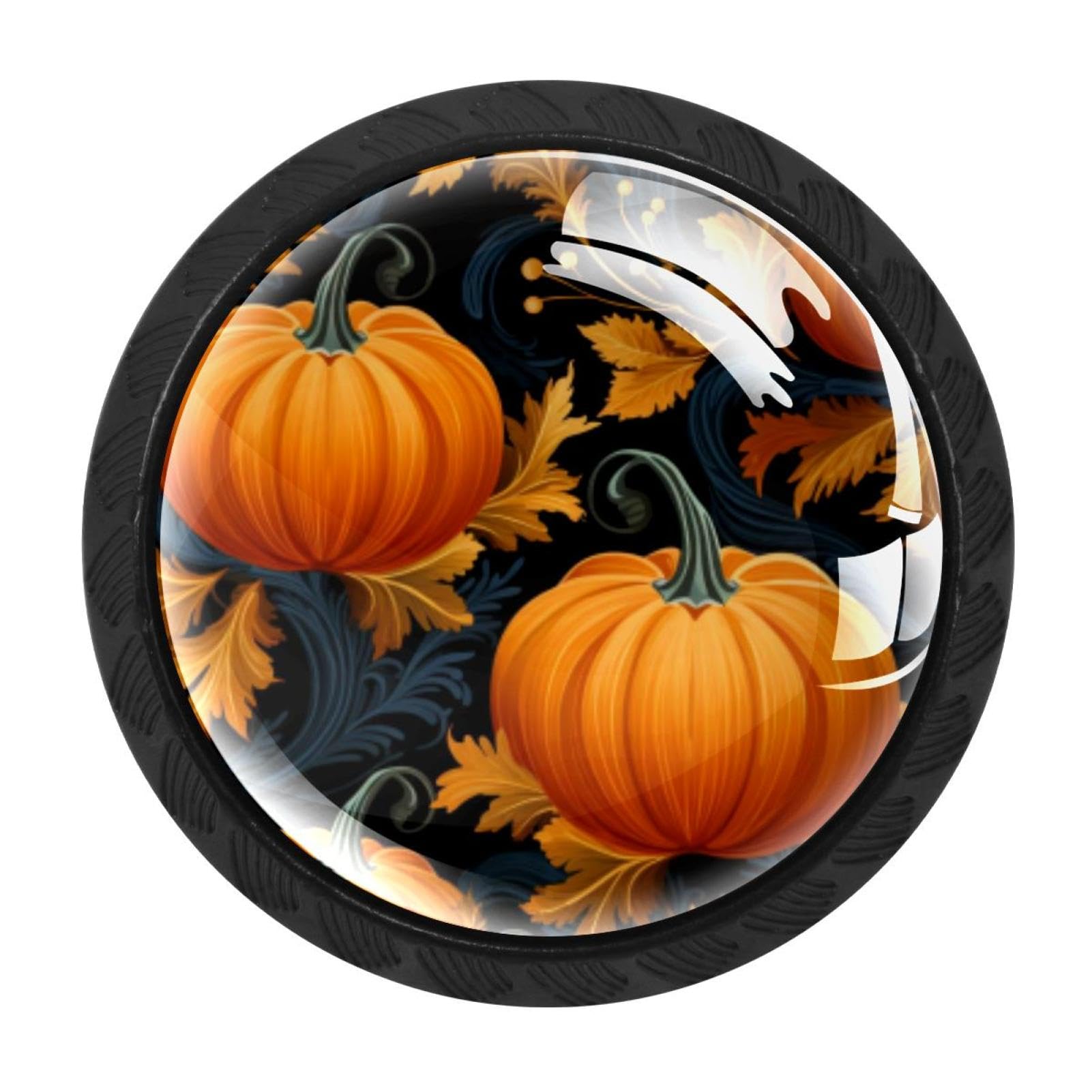 Chenzzzz Multicolored 07 4 Pieces Thanksgiving Pumpkin Drawer Knobs, 35Mm Black Cabinet Knobs, Drawer Pulls And Knobs, Dresser Drawer Knobs, Cabinet Hardware Kitchen Cabinet Knobs