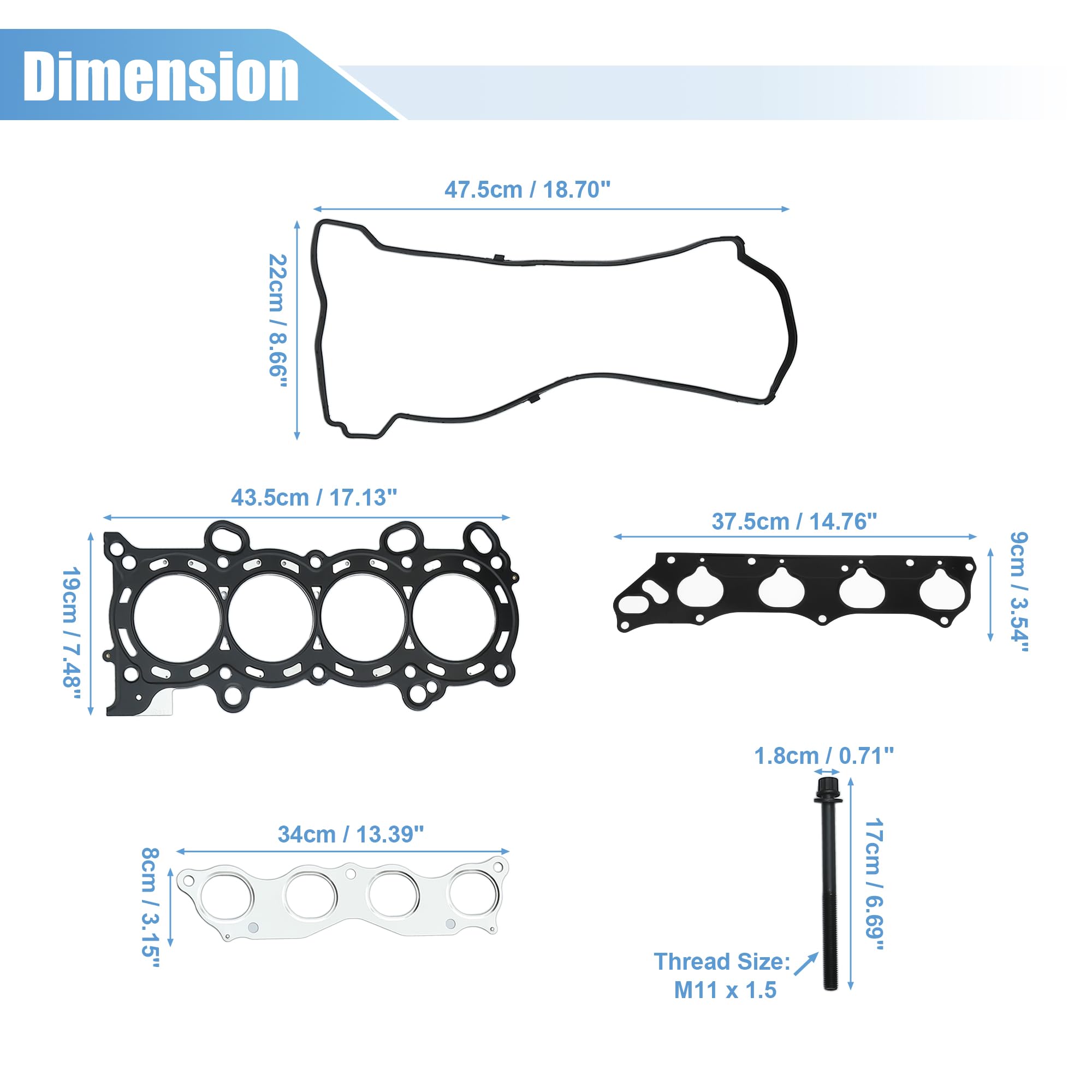 QUARKZMAN 1 Set Guarnizione Testata Motore per Honda CR-V 02-06
