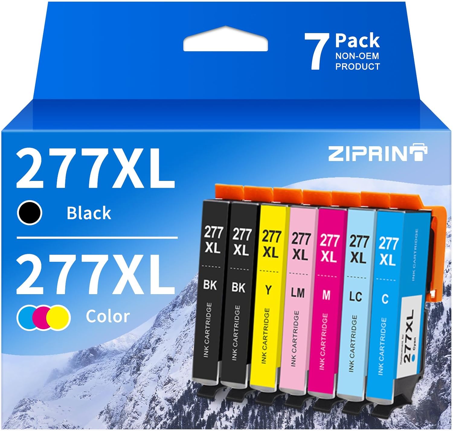 ZIPRINT Remanufactured Ink Cartridge Replacement for Epson 277XL 277 T277 to Use with XP-850 XP-860 XP-950 XP-960 XP-970 Printer (2 Black, 1 Cyan, 1 Magenta, 1 Yellow, 1 Light Cyan, 1 Light Magenta) E277XL7P