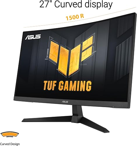 ASUS Moniteur de Jeu TUF Gaming VG27VQM1B – 27 Pouces Full HD, incurvé, 280Hz, ELMB, Temps de réponse 1ms, FreeSync Premium, 90% DCI-P3, DisplayWidget Center - 2