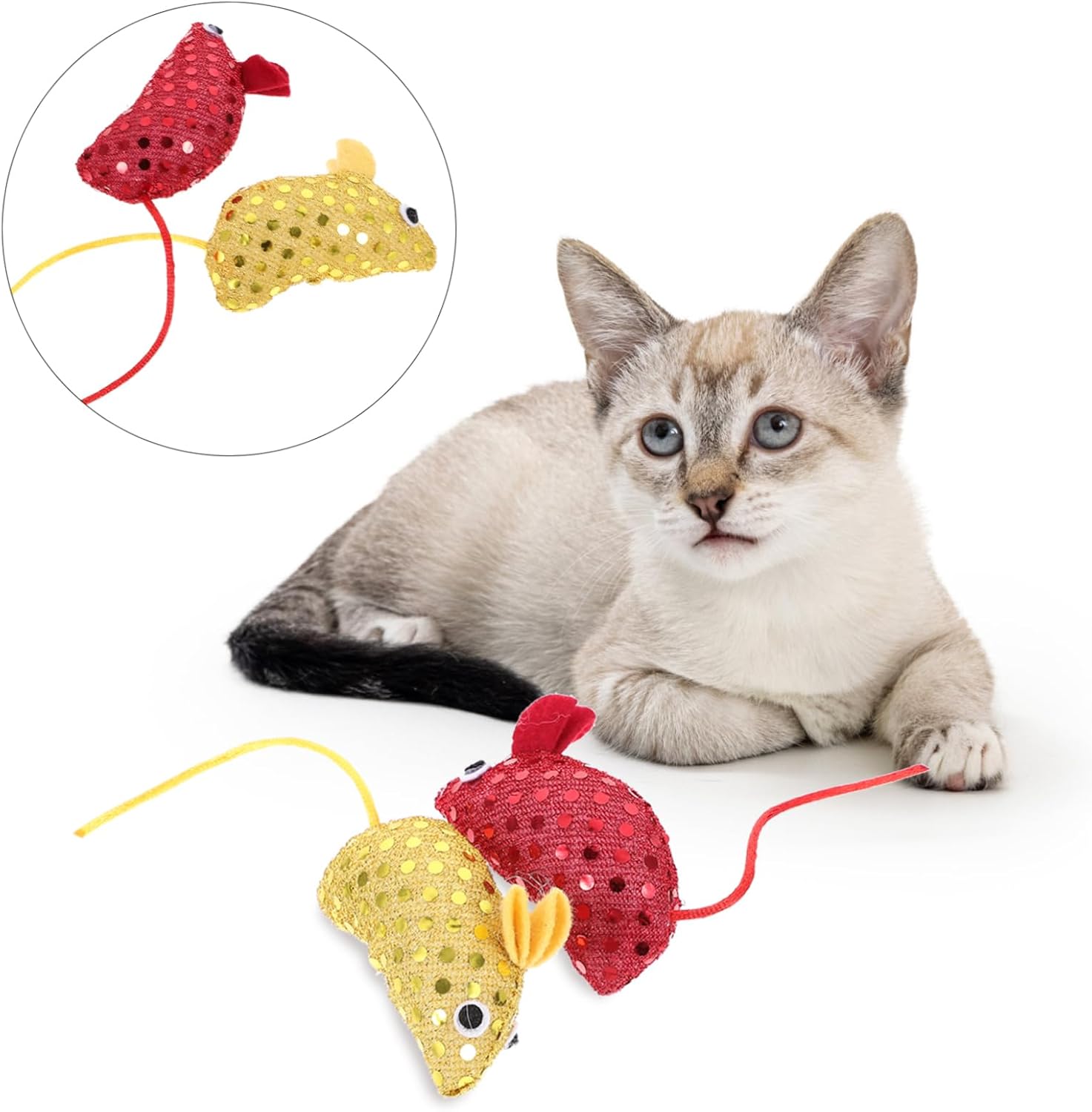 4pcs Sequin Cloth cat Toy Mouse pet cat mice Toys for Indoor s Mouse Little Kitten Taste Cartoon Cute Kitten s