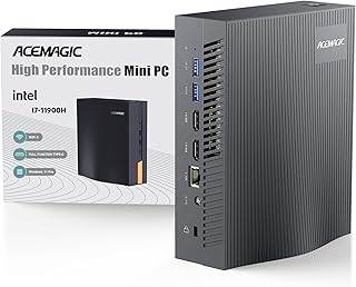 Mini PC i7-11800H(8C/16T, up to 4.6 GHz) Mini Computers, 16GB DDR4 512G NvMe SSD, Mini Desktop Computer Windows 11 Pro Small PC Support 4K UHD Triple Display/WiFi 6/BT5.2 for Business/HTPC