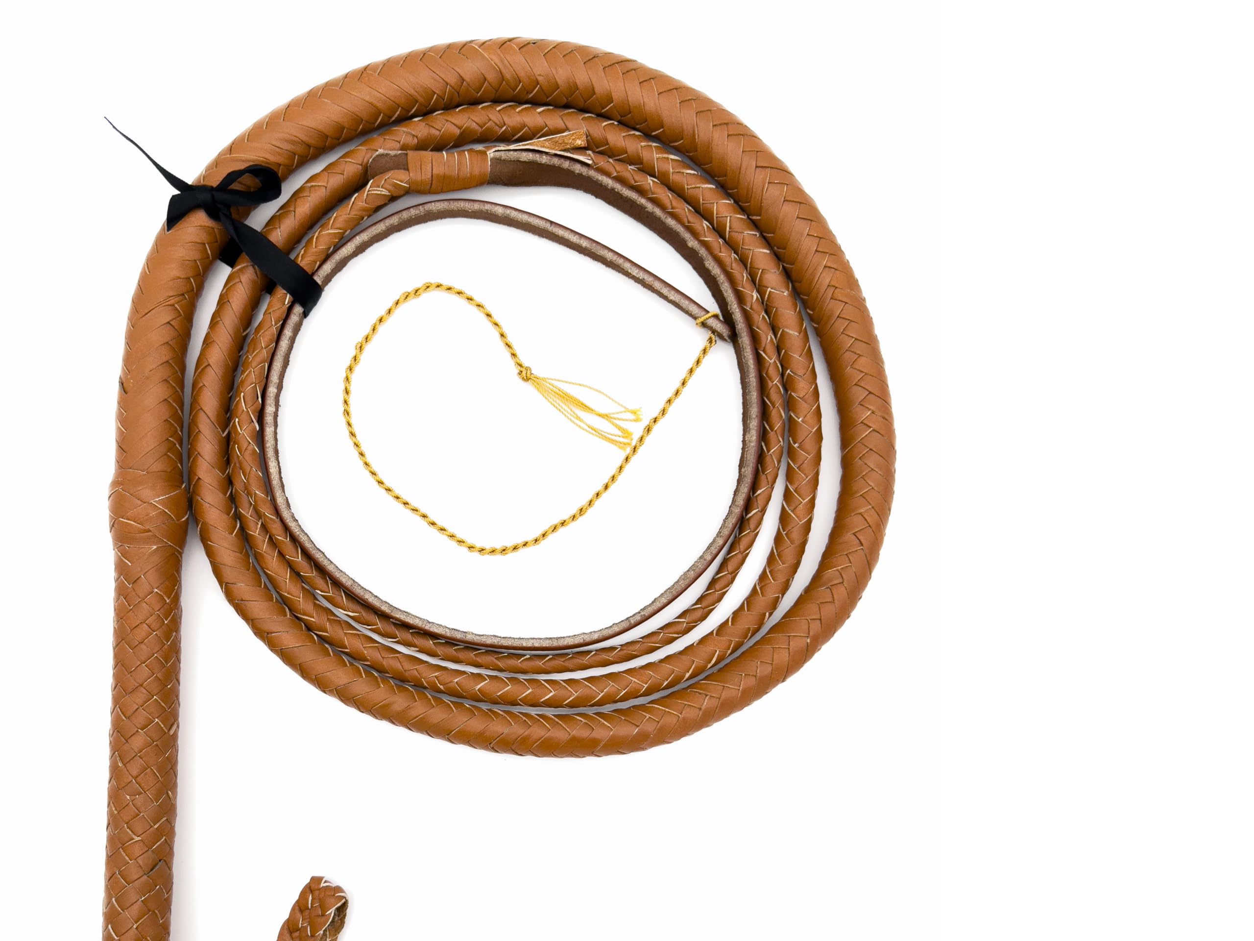 Generisch Heavy Bullenlederpeitsche Bullwhip in Hellbraun/Tan, 3FT-10FT (6FT ~ 183cm)
