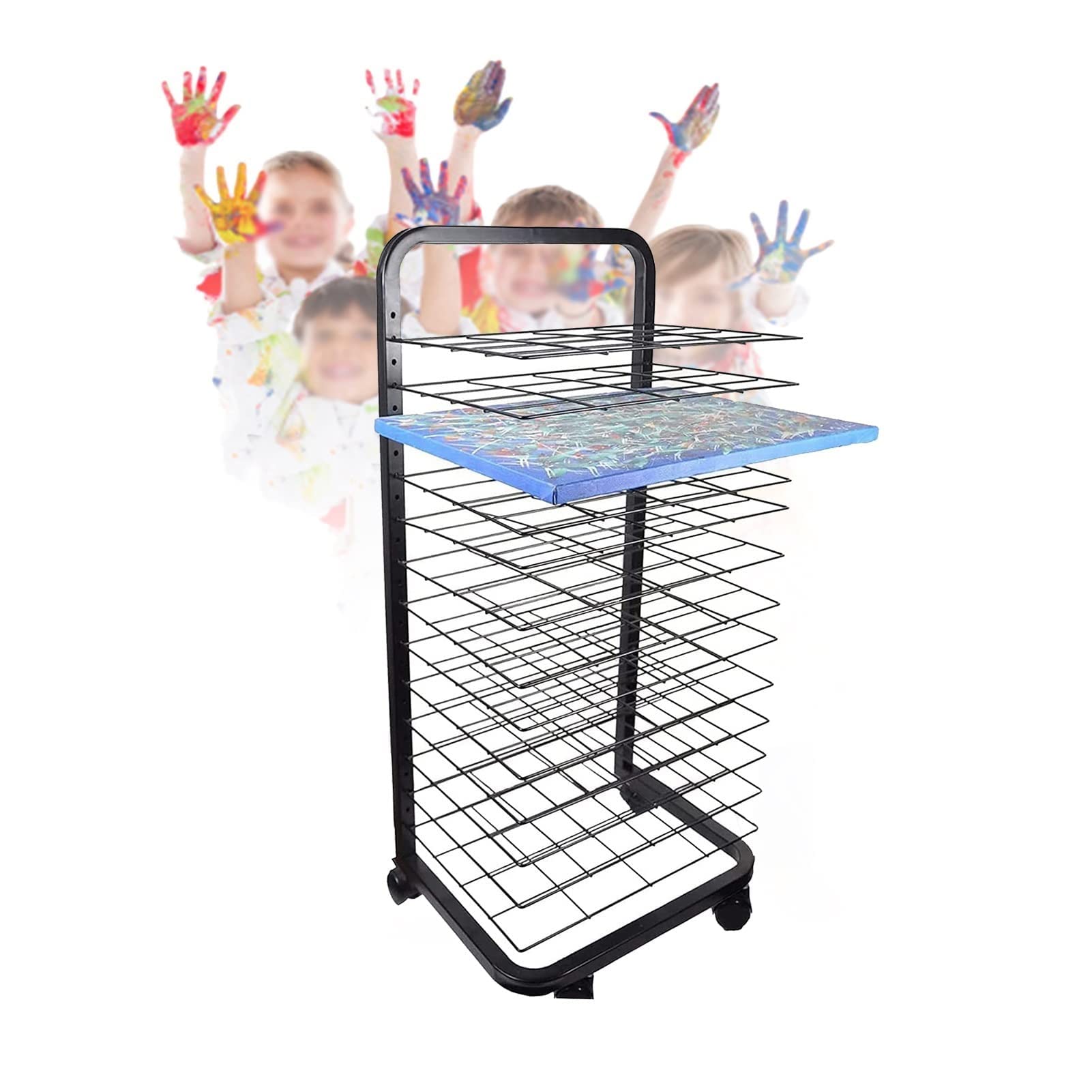 Aioneer Art Drying Rack Mobile Art Drying Rack Art Studio Space-saving Shelf Suitable For A3K8 Paper